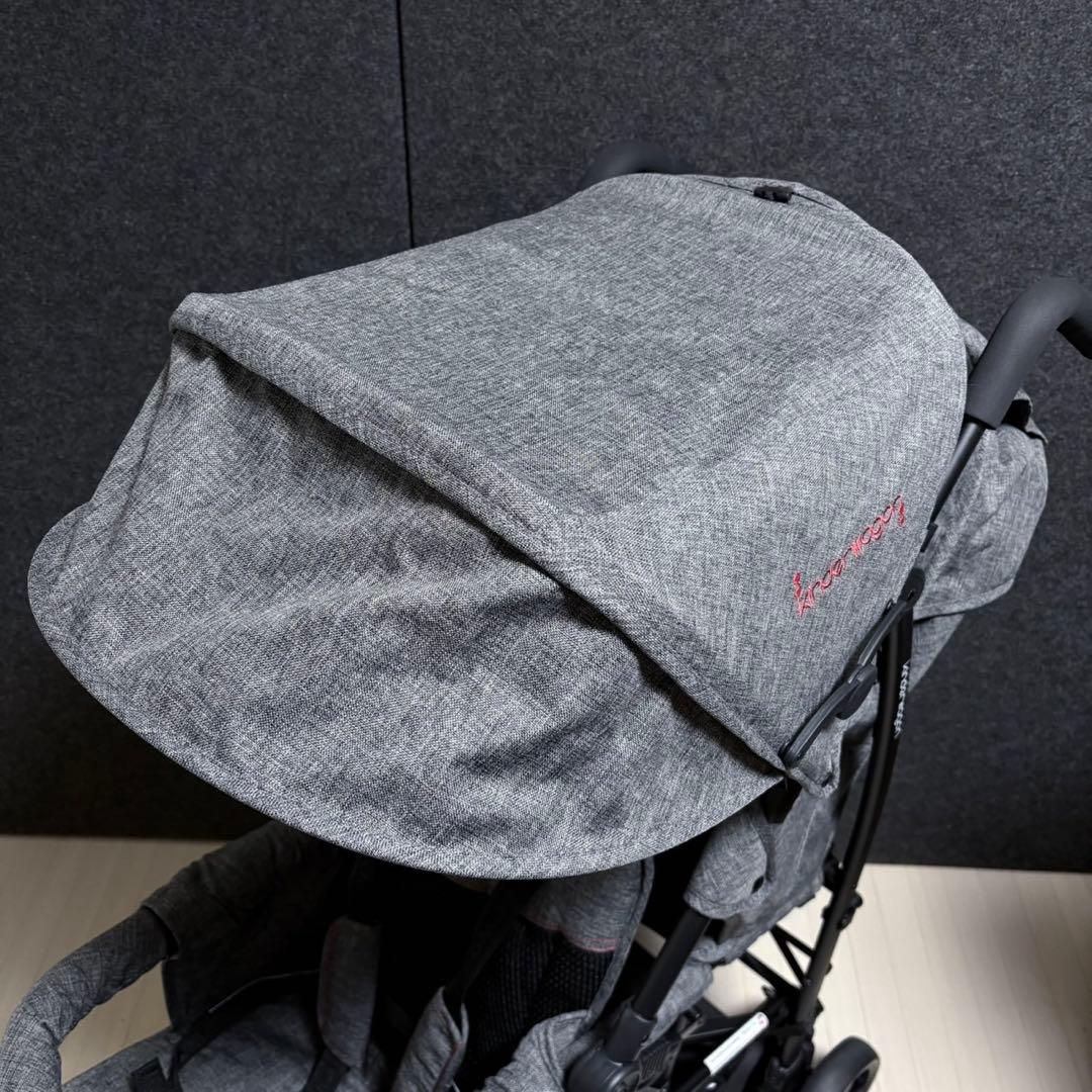 日本育児　キンダーワゴン　DUOシティHOP2 二人乗りベビーカー　グレーデニム