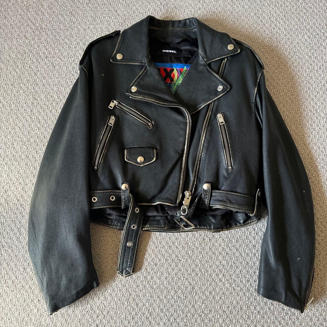DIESEL 革ジャン レザージャケット　中綿