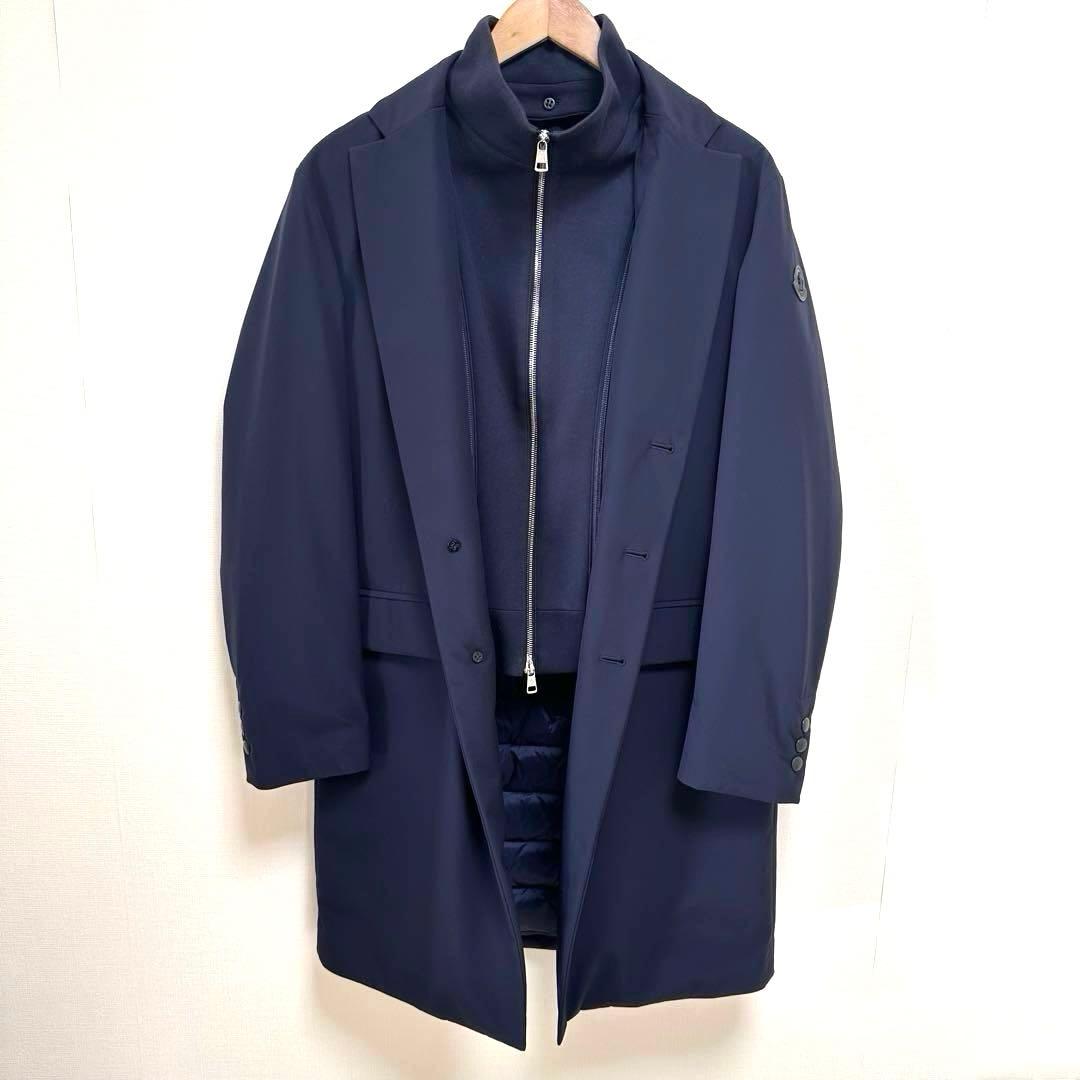 【正規品】MONCLER ネイビー チェスターコート 美品✨️ S〜M ビジネス