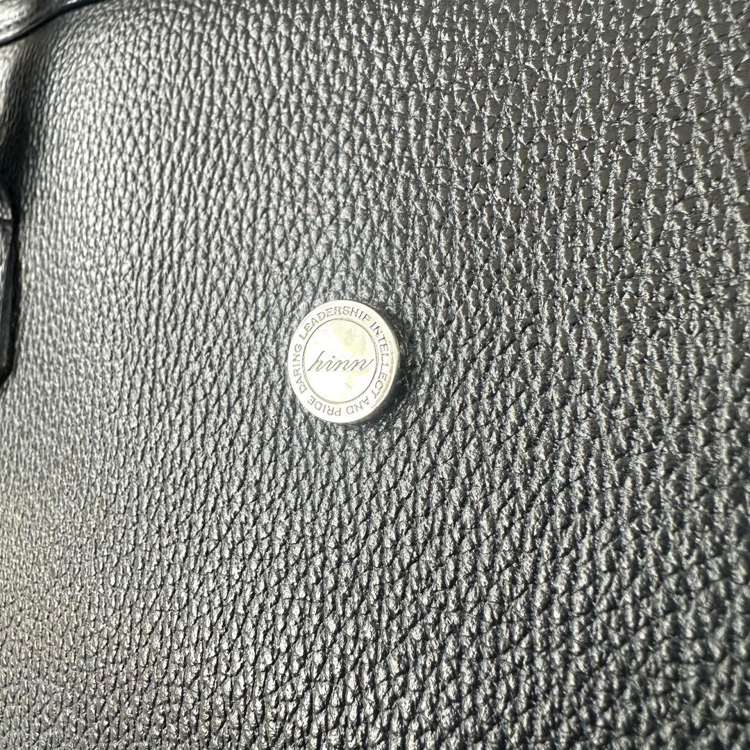 【専用】 hinn トートバッグ レザー シボ 大容量 ファスナー付 A4可能