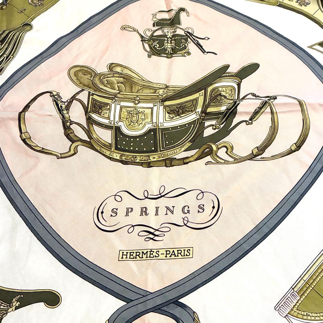 HERMES シルク100%スカーフ SPRINGS カレ90