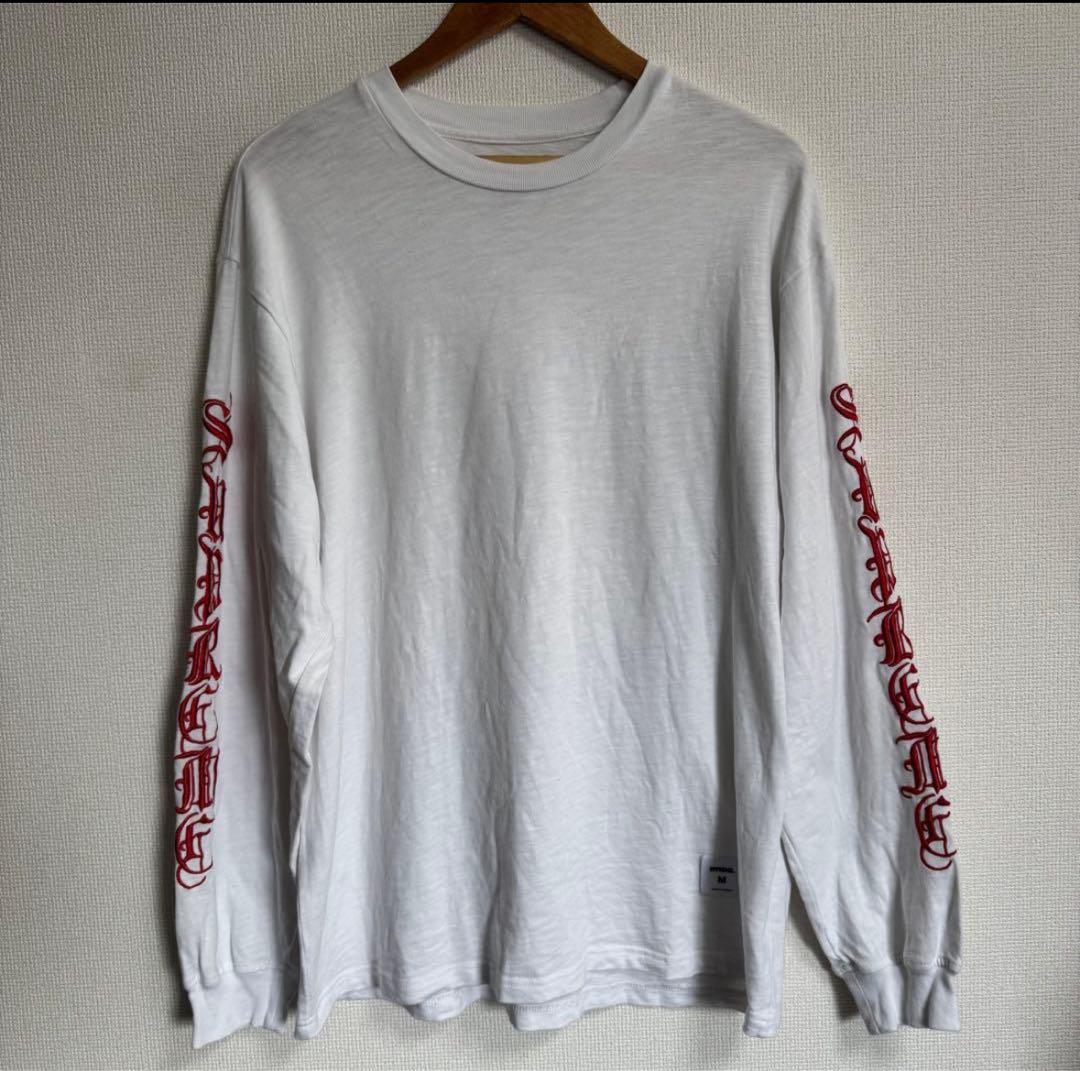 【古着】supreme 2024 長袖ロンT 袖プリ　ホワイト