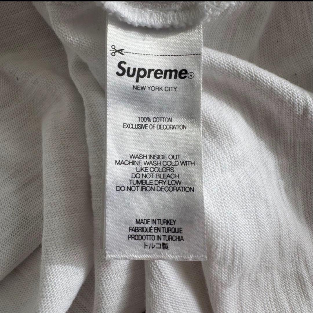 【古着】supreme 2024 長袖ロンT 袖プリ　ホワイト