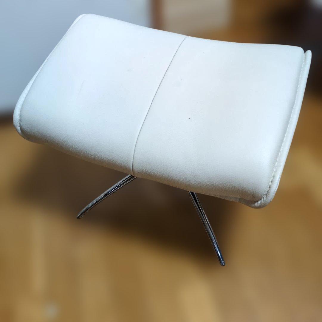 エコーネス　ホワイトレザーアームチェア