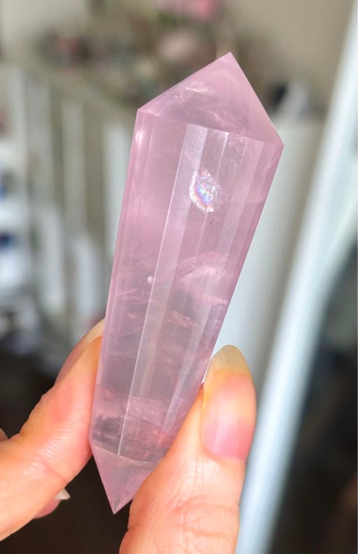 レア　高品質　ローズクォーツ　24面体　ヴォーゲルワンド