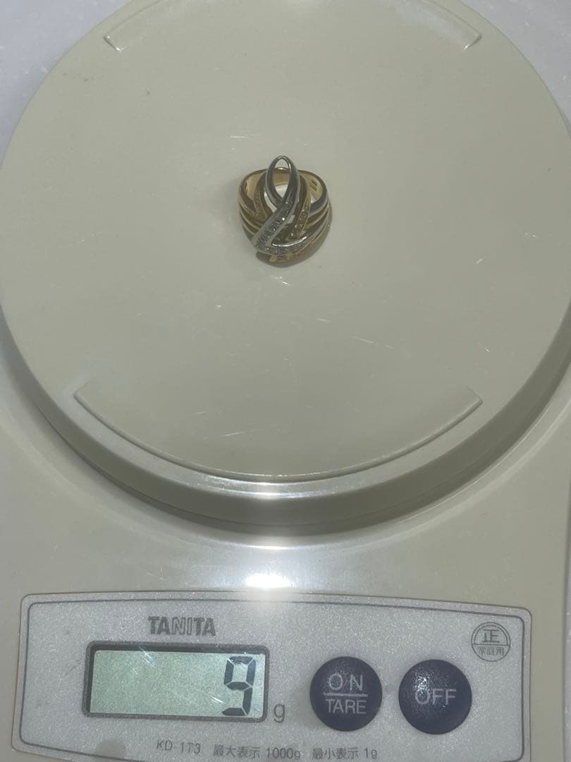 K18/pt900 プラチナ＆K18・ダイヤモンド0.36ct コンビリング