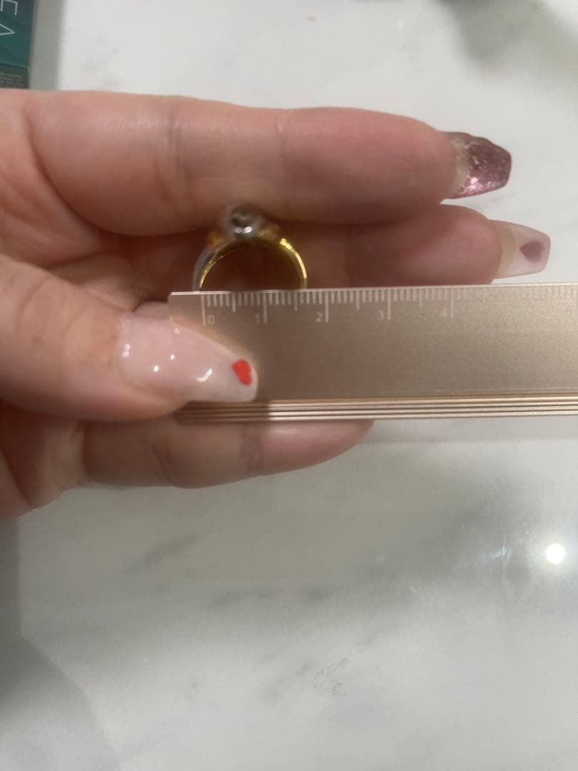 K18/pt900 プラチナ＆K18・ダイヤモンド0.36ct コンビリング