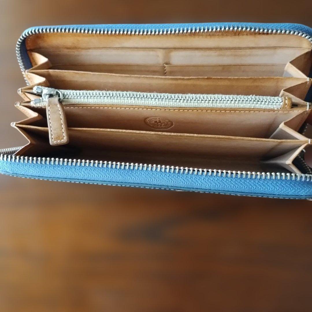 【奴凧】GODANEシャインクロコダイル長財布　ブルーグレー　男性女性