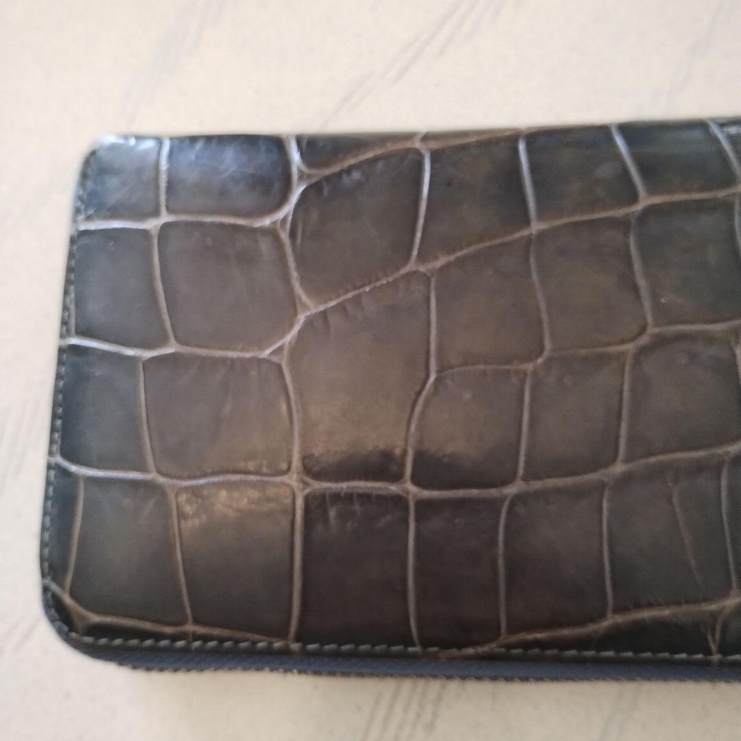 【奴凧】GODANEシャインクロコダイル長財布　ブルーグレー　男性女性