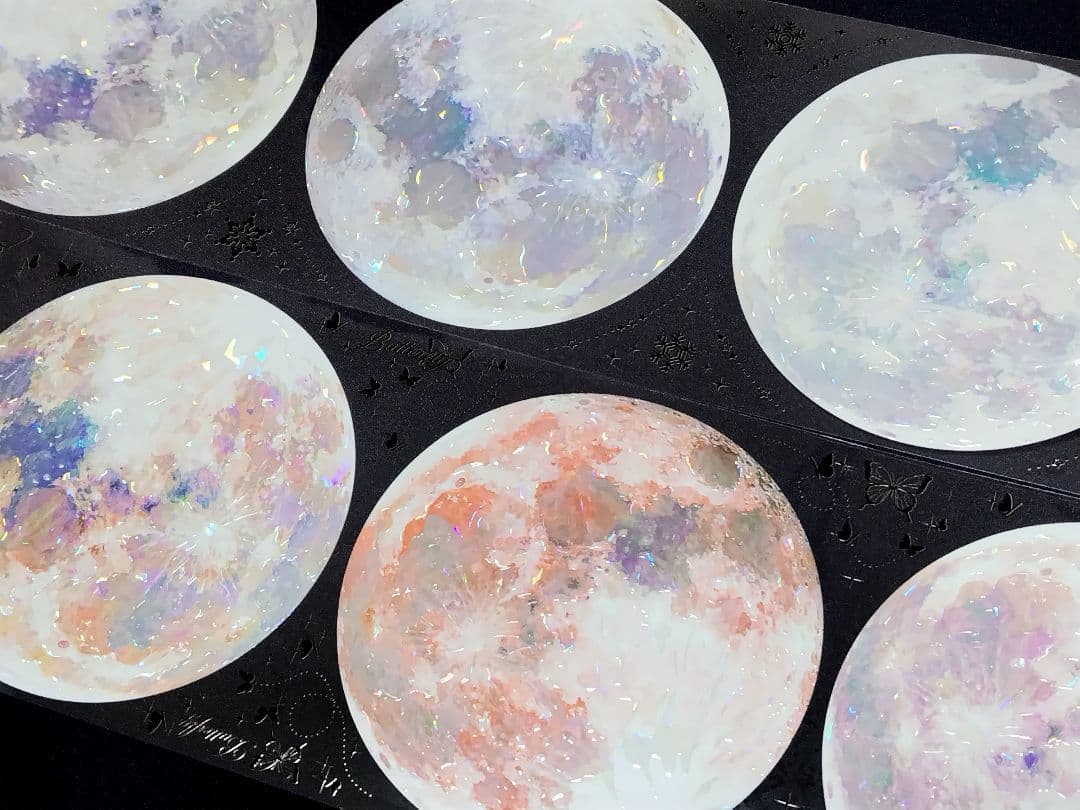 切売 932★ 海外 マスキングテープ マステ PET 装飾 月 贝壳光