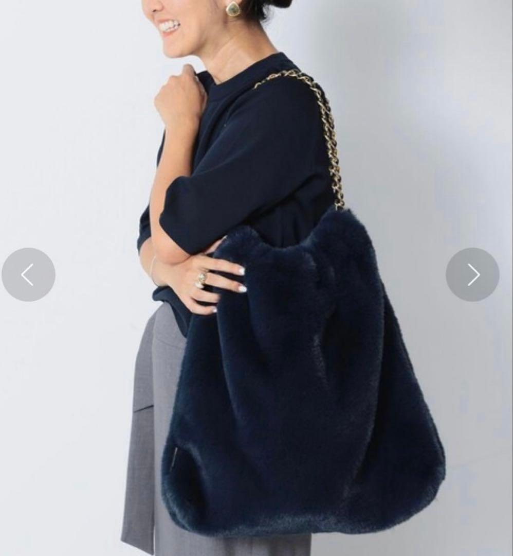 VIOLAd'ORO エコファー チェーン トートバッグ beams 別注