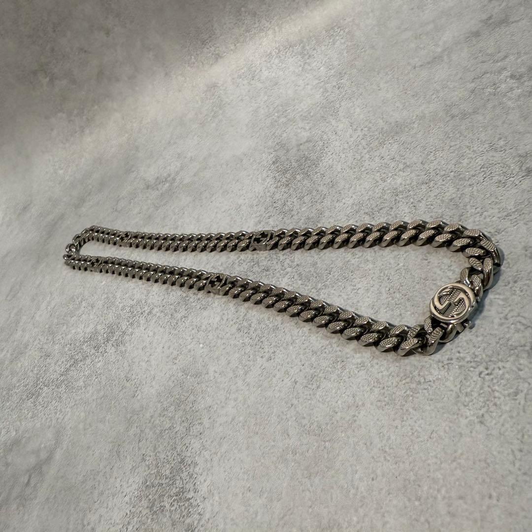 あ*ん様 美品 激レア GUCCI インターロッキングG ネックレス パラジウム