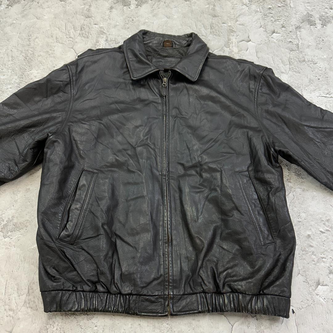 セ*ィ様 セントジョンズベイ　ブルゾンタイプ　レザージャケット　古着　ダークブラ
