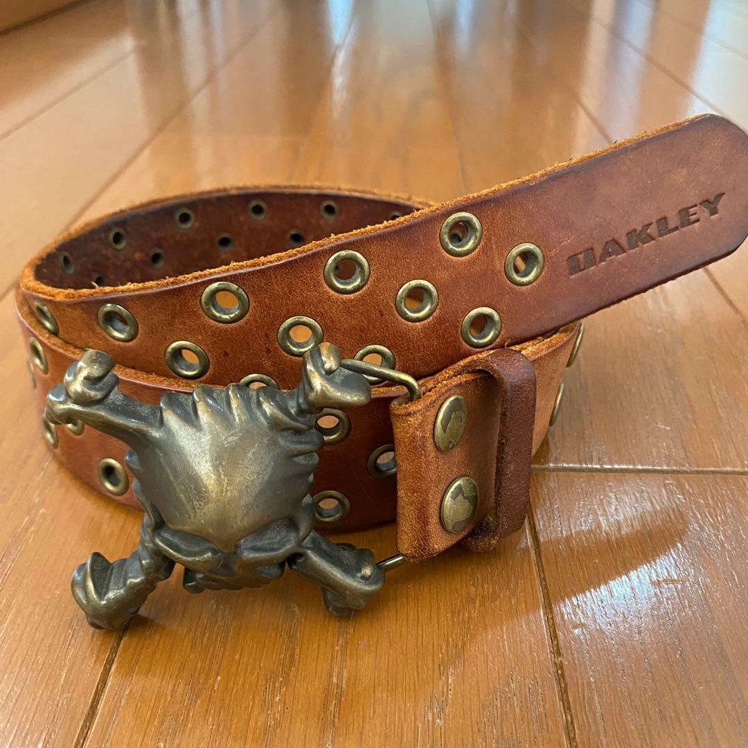 オークリー スカルベルト レザー ブラウンM