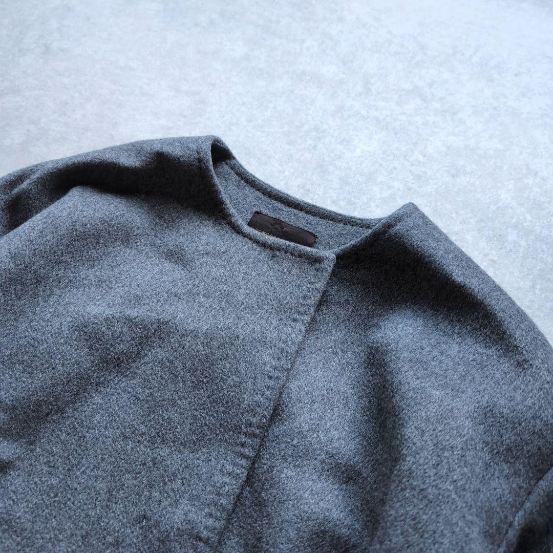トゥモローランドコレクション カシミヤノーカラーコート ロング丈 36