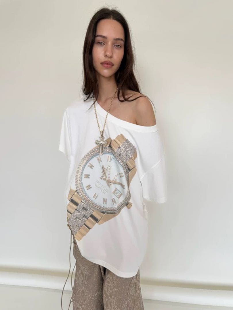 即購可Nodress \"Notime watch\" Twice着用　カットソー