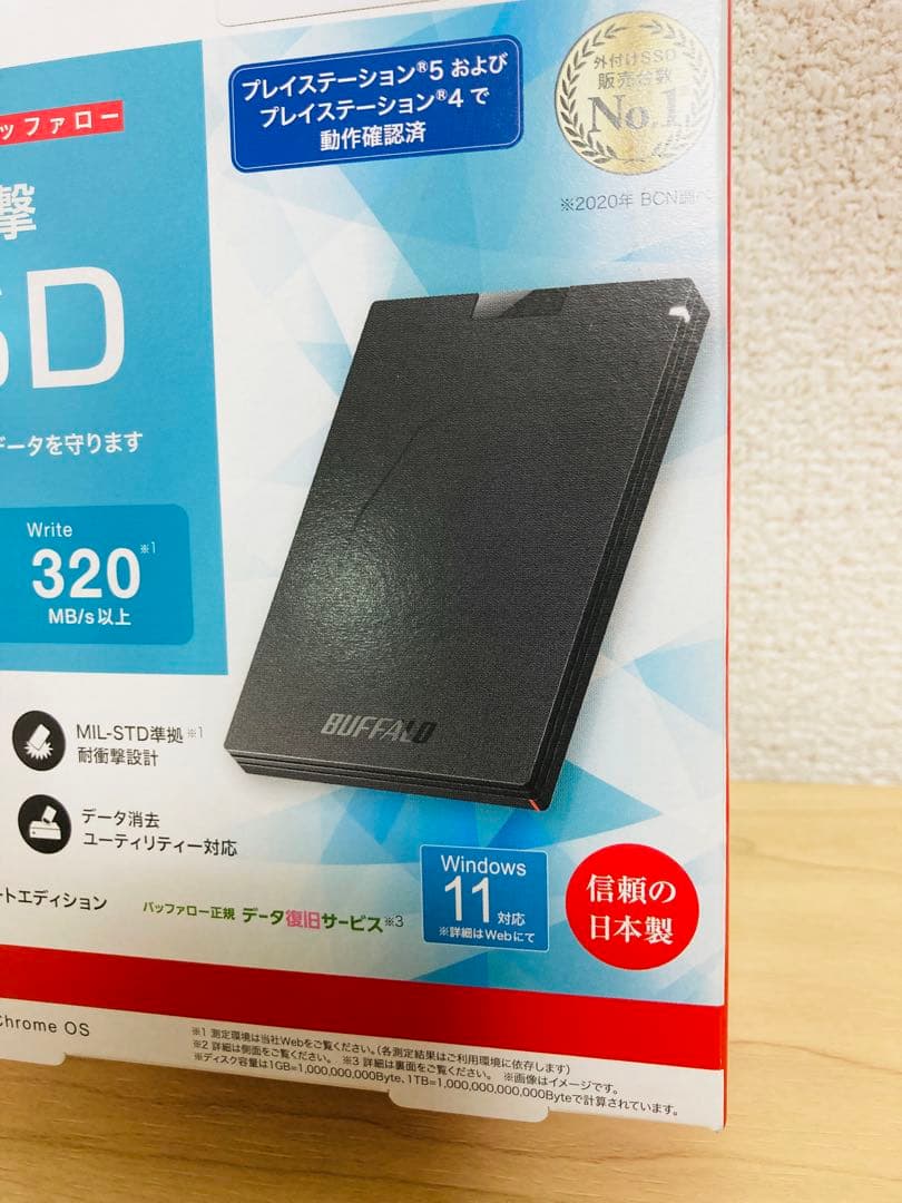 BUFFALO 2TB ポータブルSSD SSD-PG2.0U3-BC ②