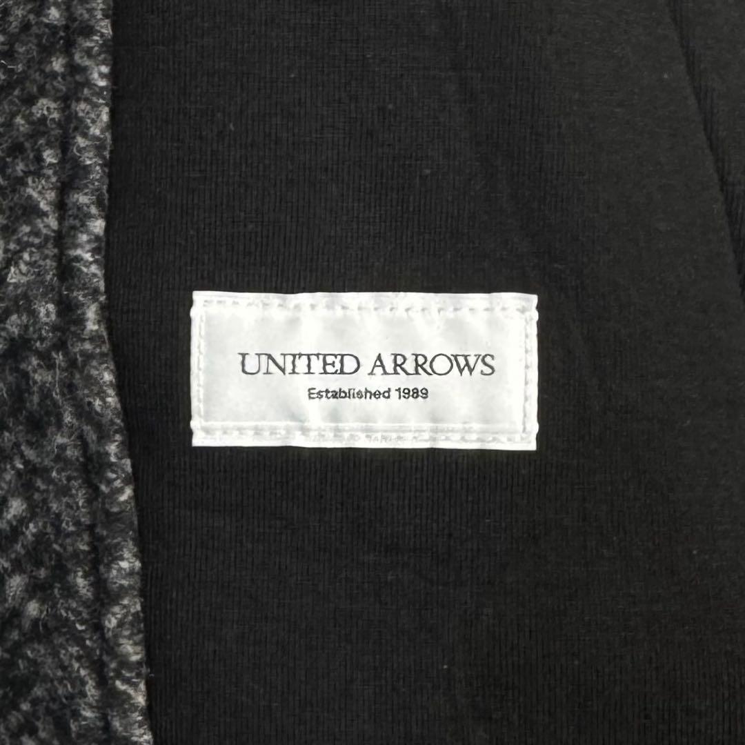 美品 L ユナイテッドアローズ ボンディング チェスターコート ヘリンボーン