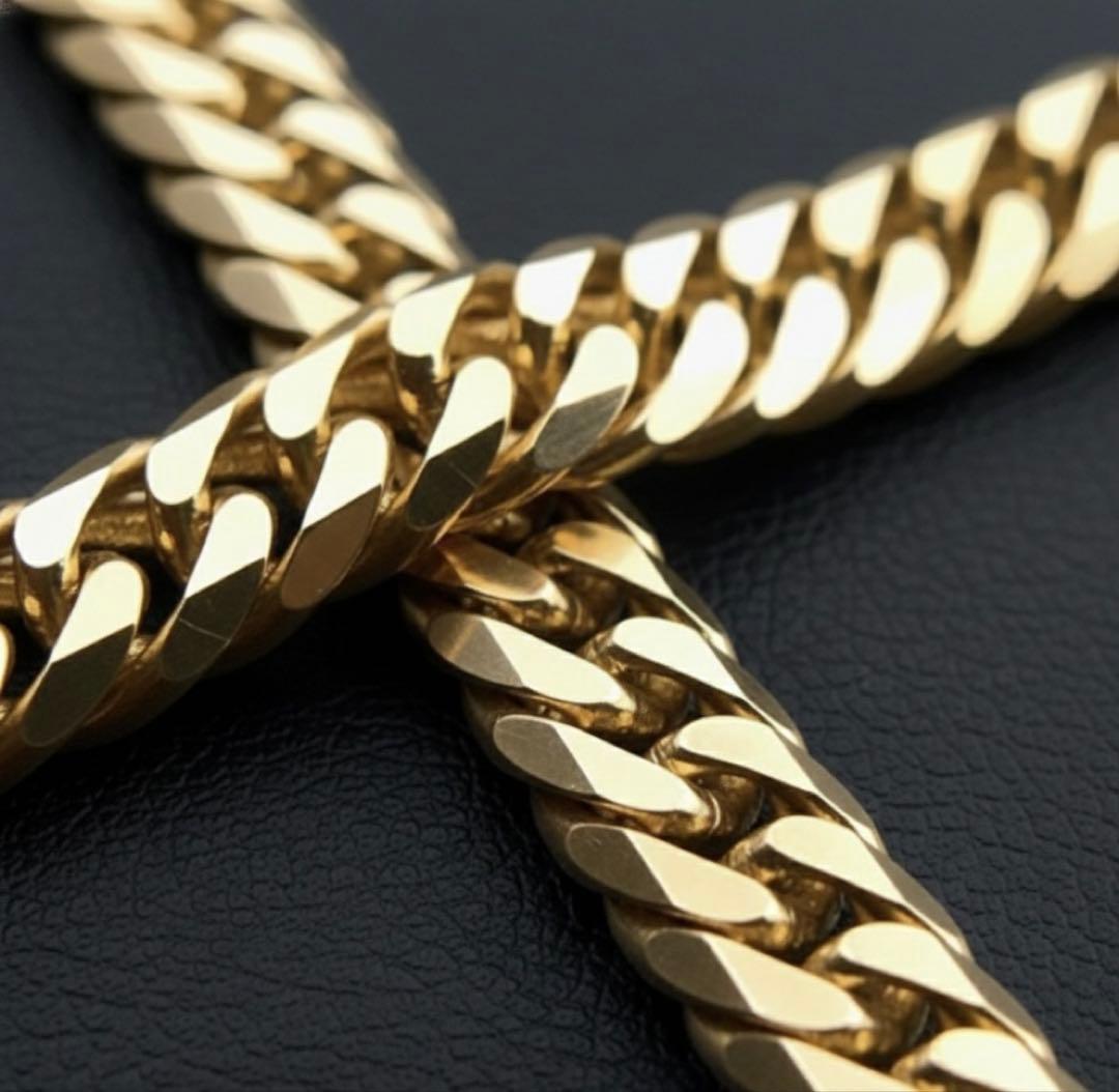 K18 6面カットダブルネックレス 10g 50cm