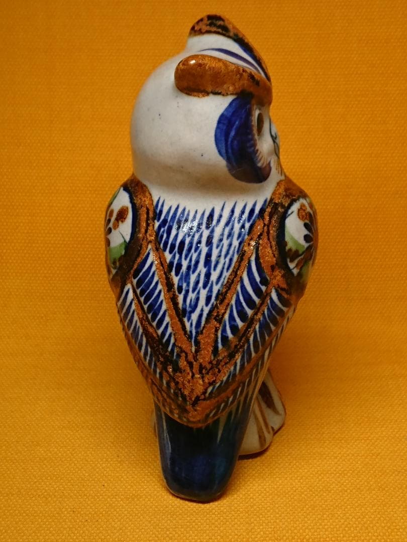 【美品】フクロウ　陶器　オブジェ　置物　インテリア　工芸品　美術品　A1296
