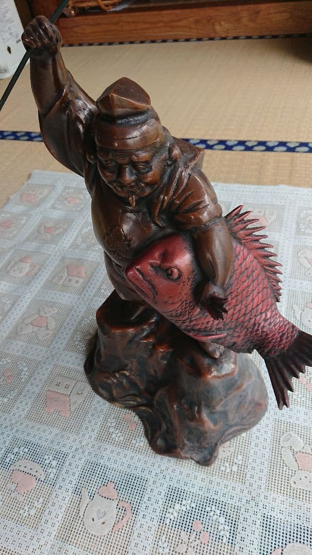 恵比寿様 金属製和風置物