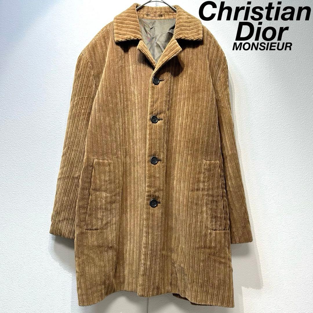希少 クリスチャン ディオール 上質 コーデュロイ デザイン ステンカラーコート