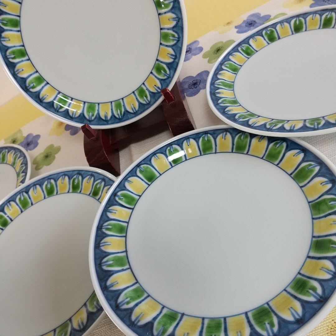 源右衛門窯⭐️染錦渕菊花 銘々皿 五枚組