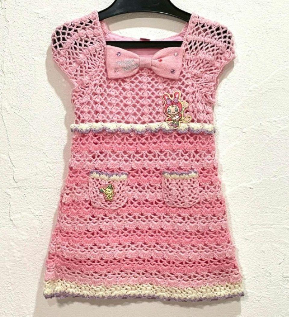 超美品★メゾピアノ★希少　平成レトロ　ニット半袖ワンピース　ラメ入り　ベリエ90