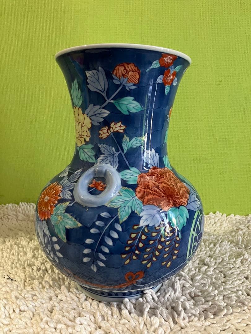 花舟 花瓶 有田焼 色絵