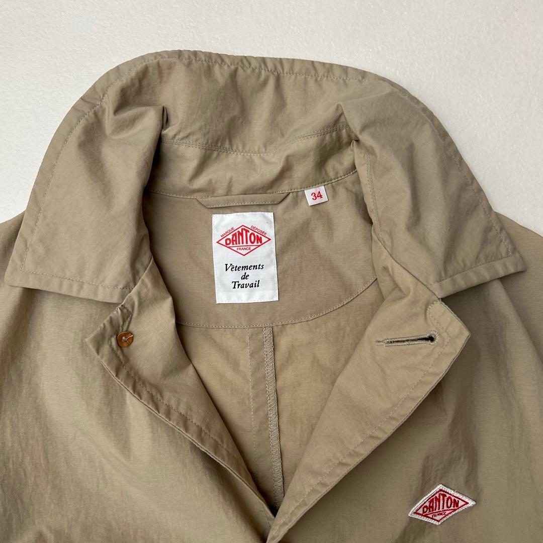 ダントン　ナイロンワークコート　ベージュ　ステンカラー