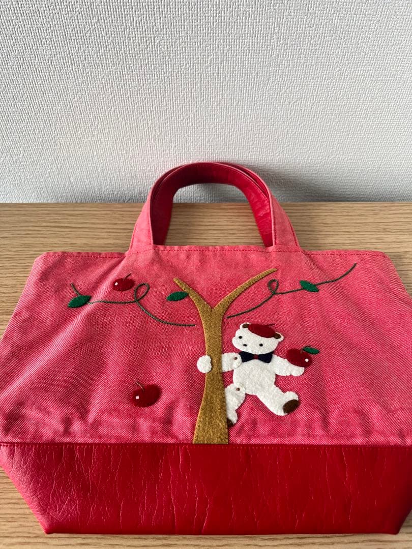 familiar ファミリア 赤デニム地 ミニトートバック