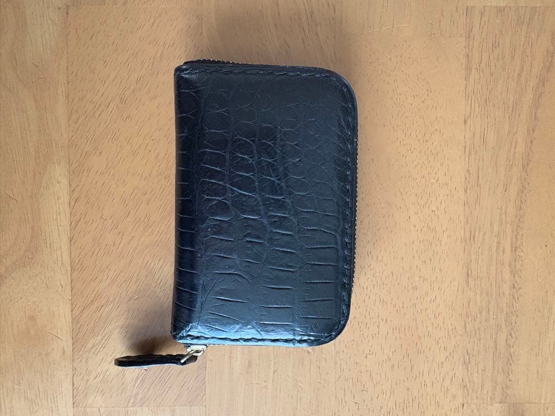 【CYPRIS】クロコ×リザード 二つ折り札入れ ネイビー＋クロコ小銭入れ付