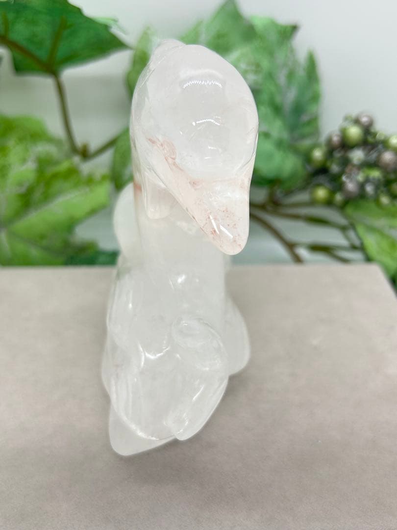 天然石水晶　イルカ置物　No.1494