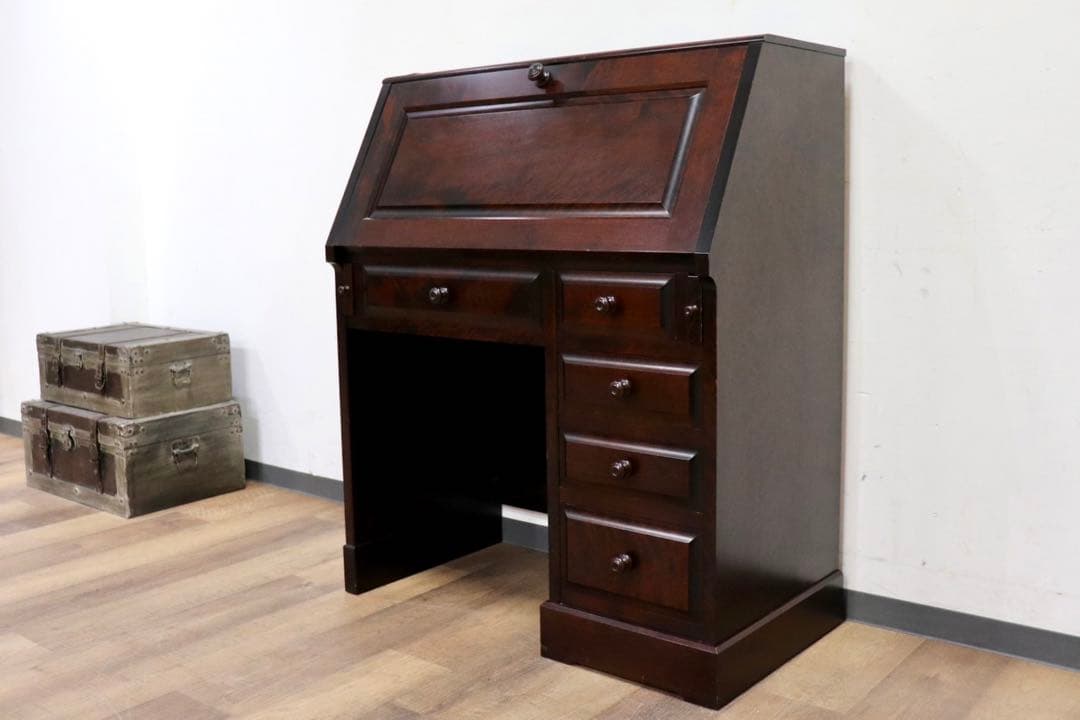 GMIH4○北海道民芸家具 ライティングビューロー 勉強机 学習机 書斎机 デス