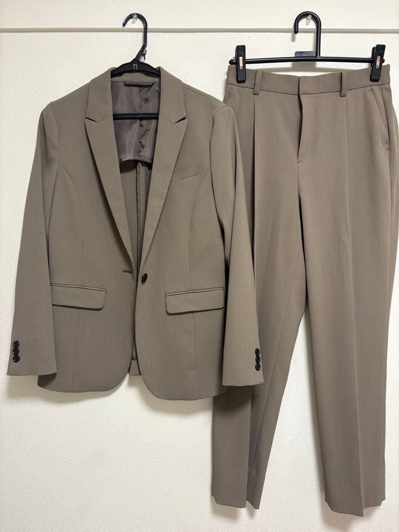 値下げ❗️【極美品】スーツセレクト　セットアップ　スーツ　モカベージュ　フォーマル