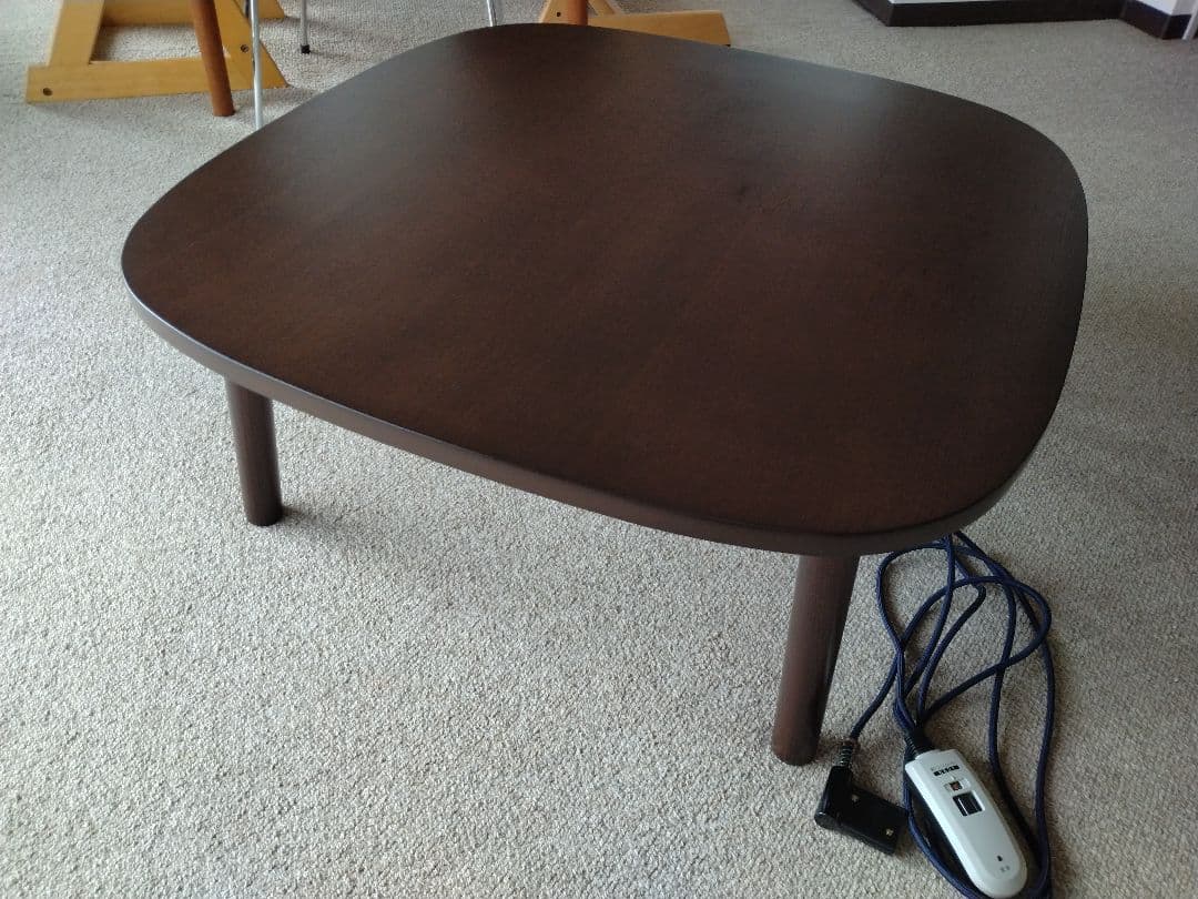 【良品】MUJI無印 タモ材こたつ84cm正方形/ローテーブル机/座卓ちゃぶ台