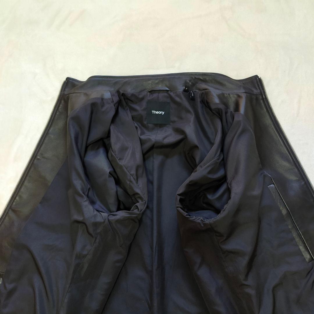 美品　Theory　シングルライダースジャケット　Sサイズ　羊革