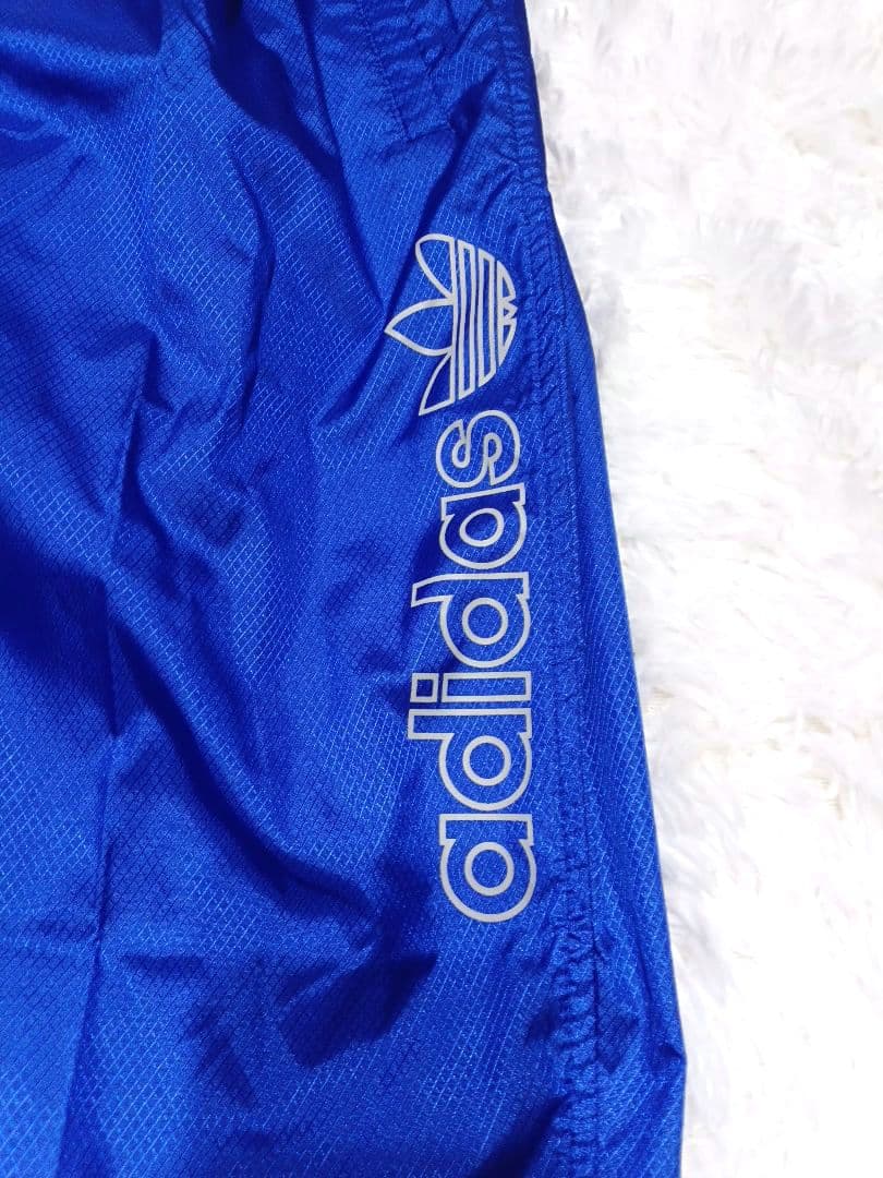 新品 90s adidas ウインドブレーカー セットアップ 上下 ブルー L
