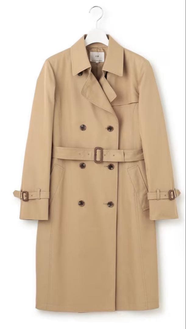 最終価格 美品23区コットンポリエステルギャバジン ロング トレンチコート36