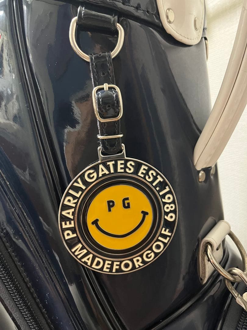 パーリーゲイツエナメルキャディバッグ【ネイビー】