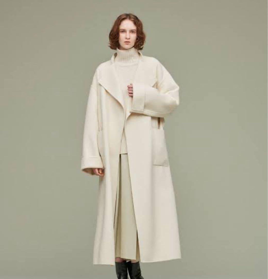 アンクレイヴ　アウター　リバーロングコート 白　サイズ1