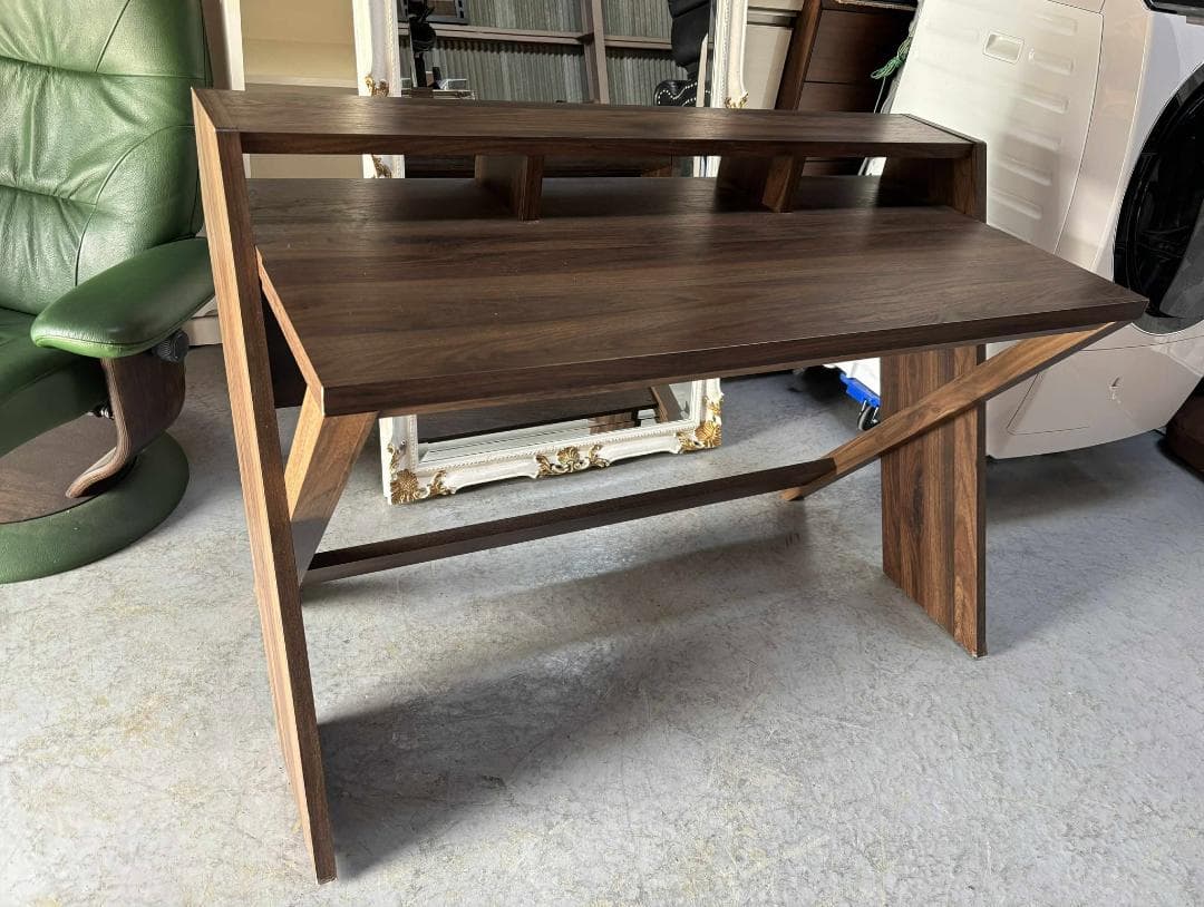 モダン パーソナルデスク、ブラウン木目 PCデスクのみ Used