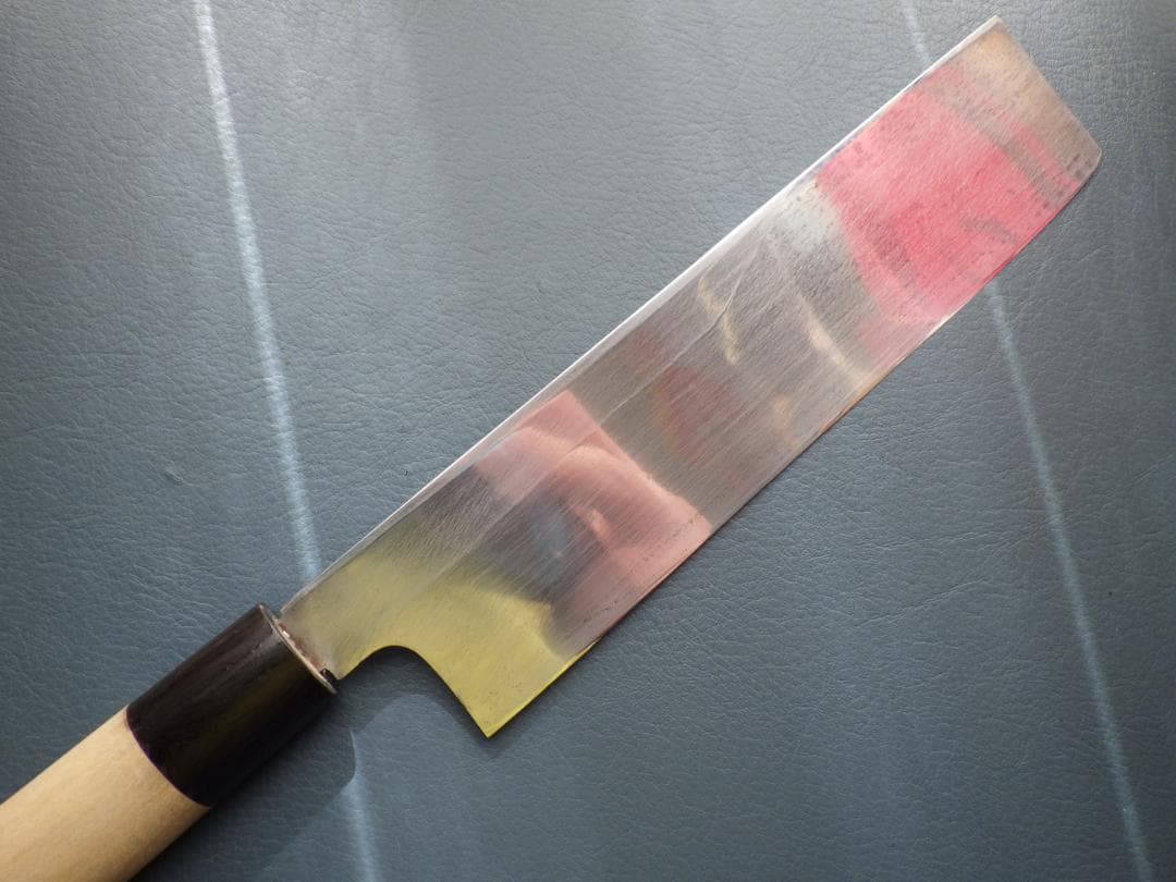 日本橋木屋㊧利き★東型薄刃包丁220ｍｍマチ/白紙・★黒水牛柄★手研ぎ済み▲