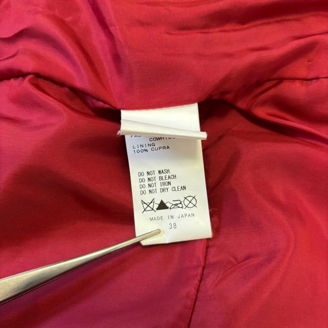 CINOH チノ ダブルライダース レザージャケット 38 黒 秋冬