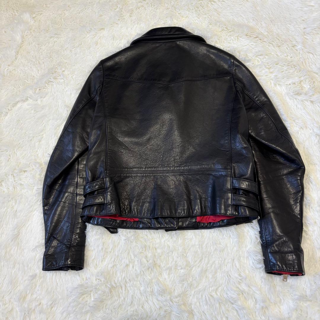CINOH チノ ダブルライダース レザージャケット 38 黒 秋冬