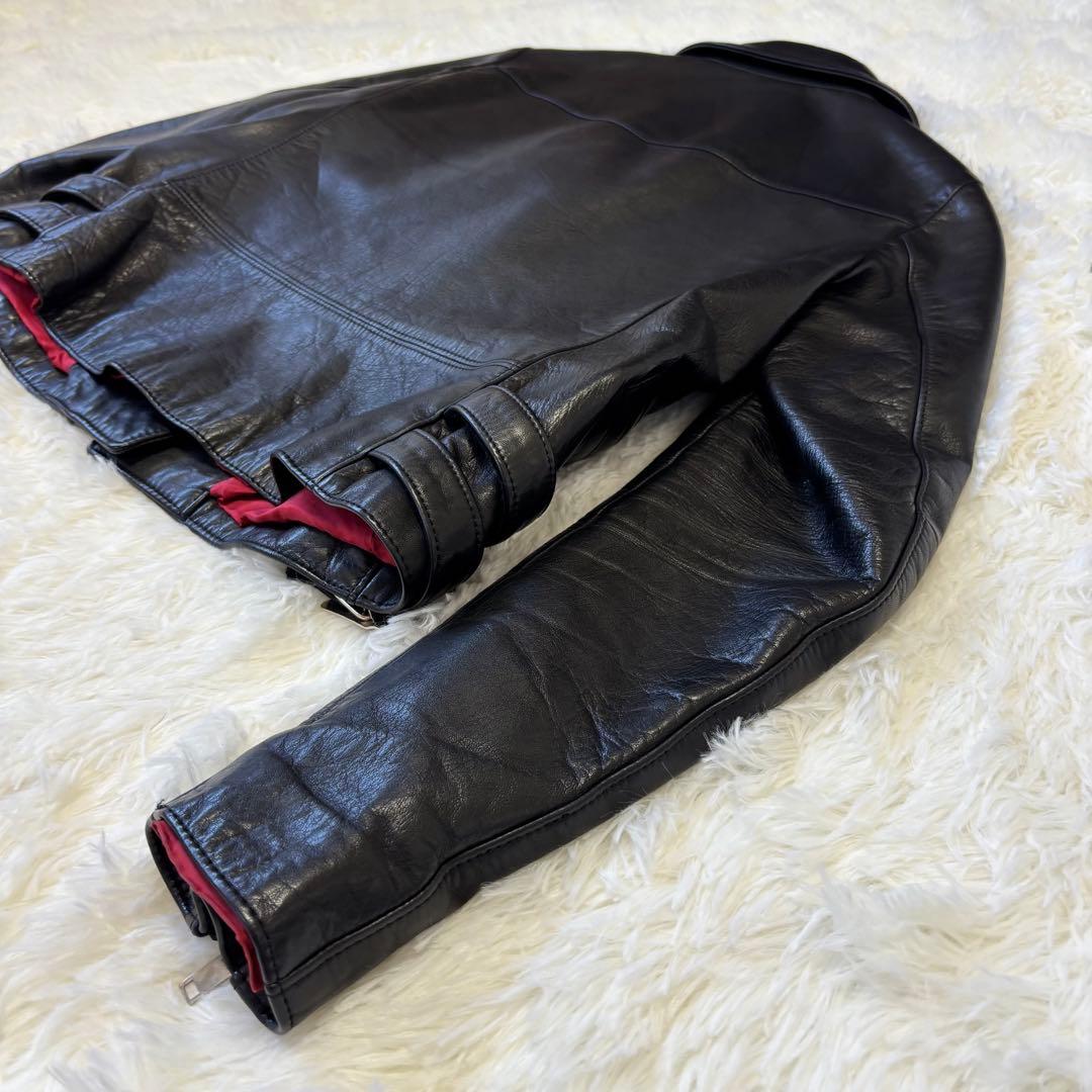 CINOH チノ ダブルライダース レザージャケット 38 黒 秋冬