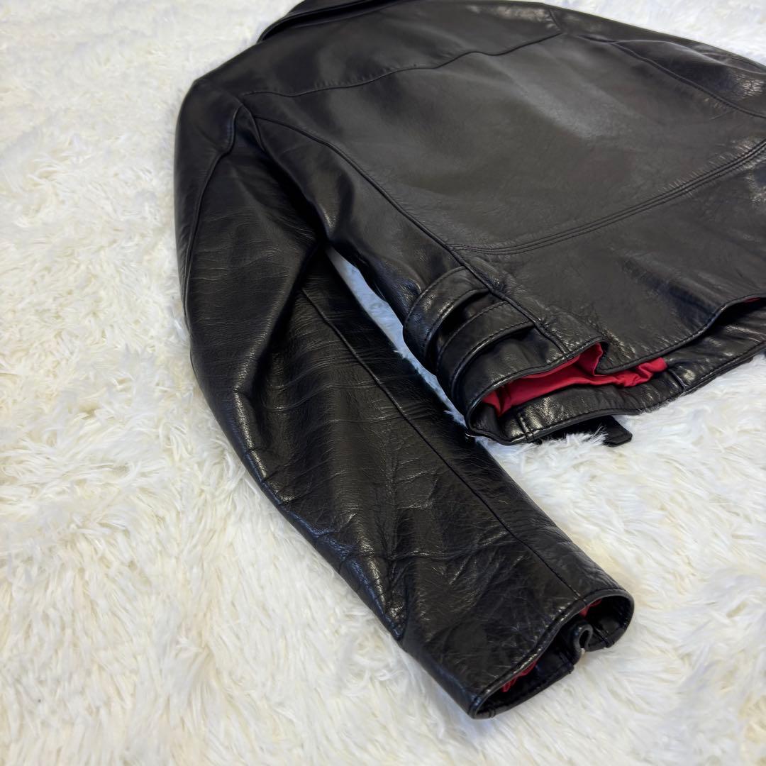 CINOH チノ ダブルライダース レザージャケット 38 黒 秋冬