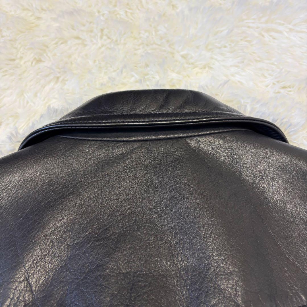 CINOH チノ ダブルライダース レザージャケット 38 黒 秋冬