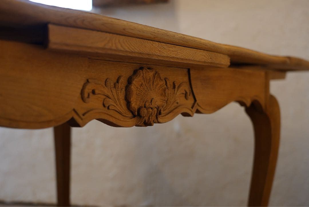 フランスアンティーク　オーク材　エクステンションテーブル　状態良好