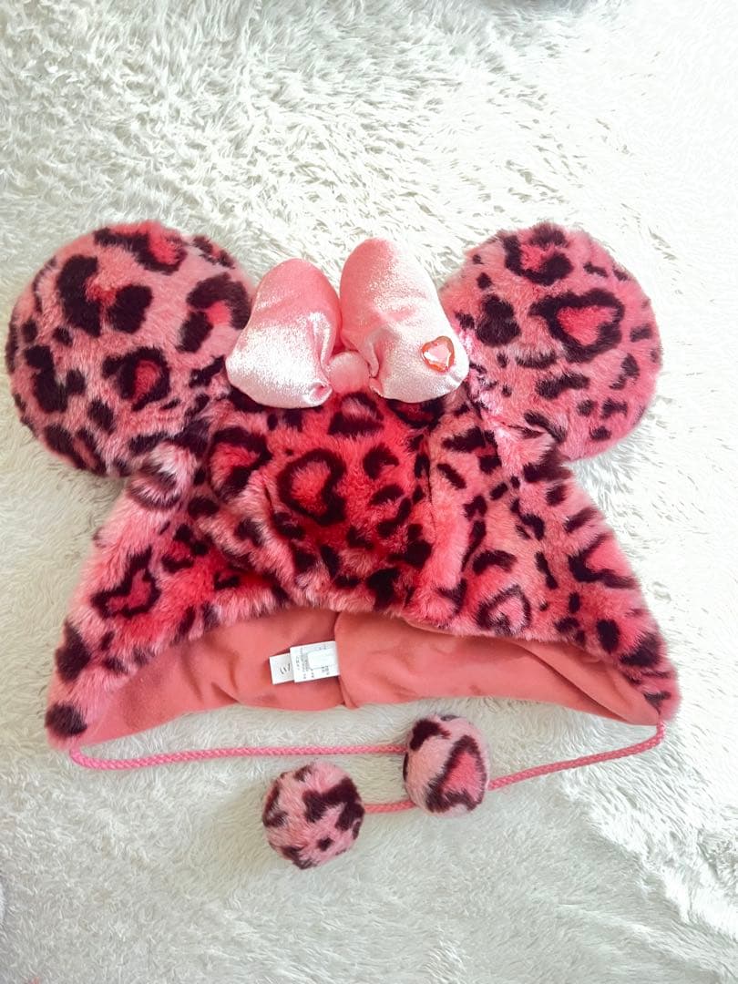 ディズニー ヒョウ柄 ミニー ファンキャップ (ピンク)